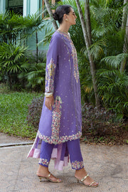 Mushq Hemline Nuvera Embroidered Raw Silk Unstitched 3Pc Suit D-01 Elaris