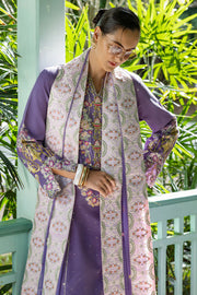 Mushq Hemline Nuvera Embroidered Raw Silk Unstitched 3Pc Suit D-01 Elaris