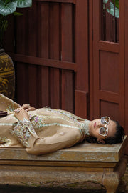 Mushq Hemline Nuvera Embroidered Raw Silk Unstitched 3Pc Suit D-02 Ardena