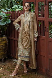 Mushq Hemline Nuvera Embroidered Raw Silk Unstitched 3Pc Suit D-02 Ardena