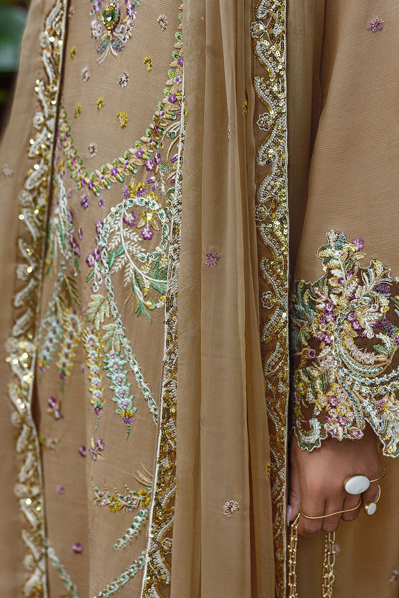 Mushq Hemline Nuvera Embroidered Raw Silk Unstitched 3Pc Suit D-02 Ardena