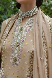 Mushq Hemline Nuvera Embroidered Raw Silk Unstitched 3Pc Suit D-02 Ardena