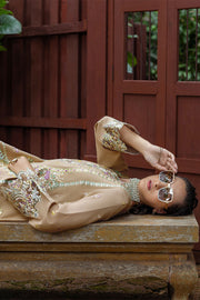Mushq Hemline Nuvera Embroidered Raw Silk Unstitched 3Pc Suit D-02 Ardena