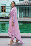 Mushq Hemline Nuvera Embroidered Raw Silk Unstitched 3Pc Suit D-03 Leore