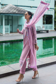 Mushq Hemline Nuvera Embroidered Raw Silk Unstitched 3Pc Suit D-03 Leore