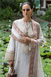 Mushq Hemline Nuvera Embroidered Raw Silk Unstitched 3Pc Suit D-04 Elnaz