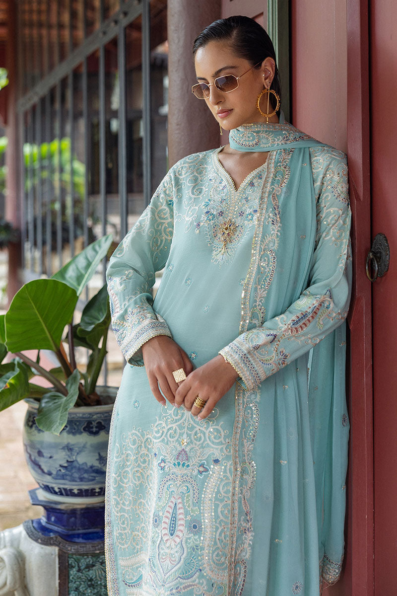 Mushq Hemline Nuvera Embroidered Raw Silk Unstitched 3Pc Suit D-05 Freyelle
