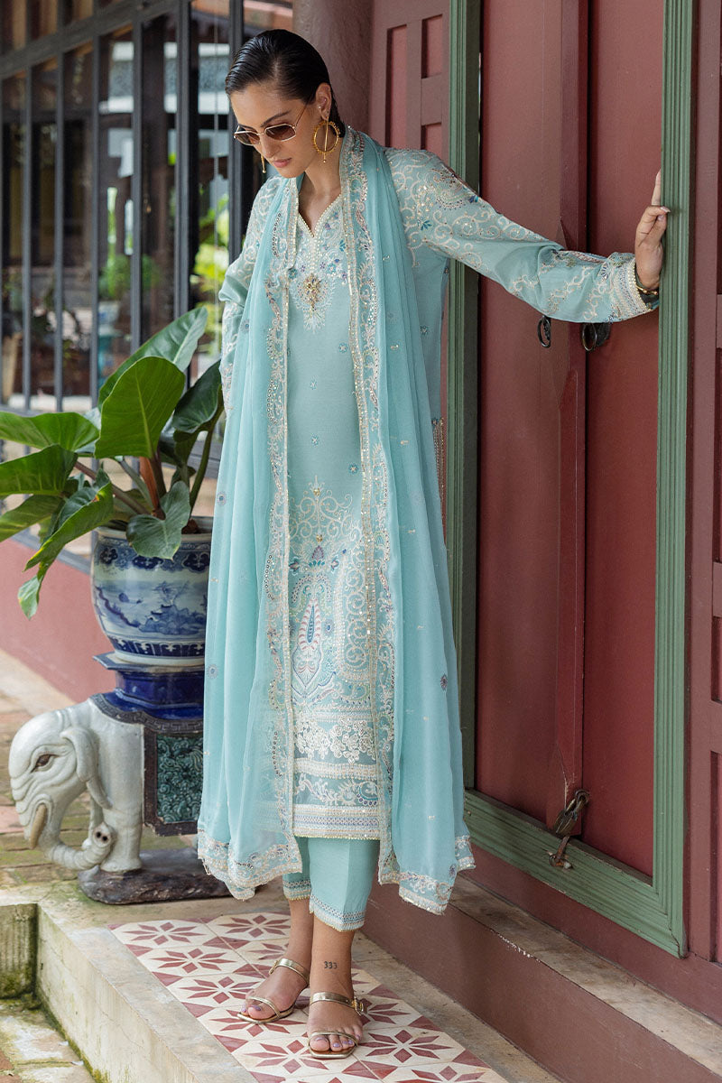 Mushq Hemline Nuvera Embroidered Raw Silk Unstitched 3Pc Suit D-05 Freyelle