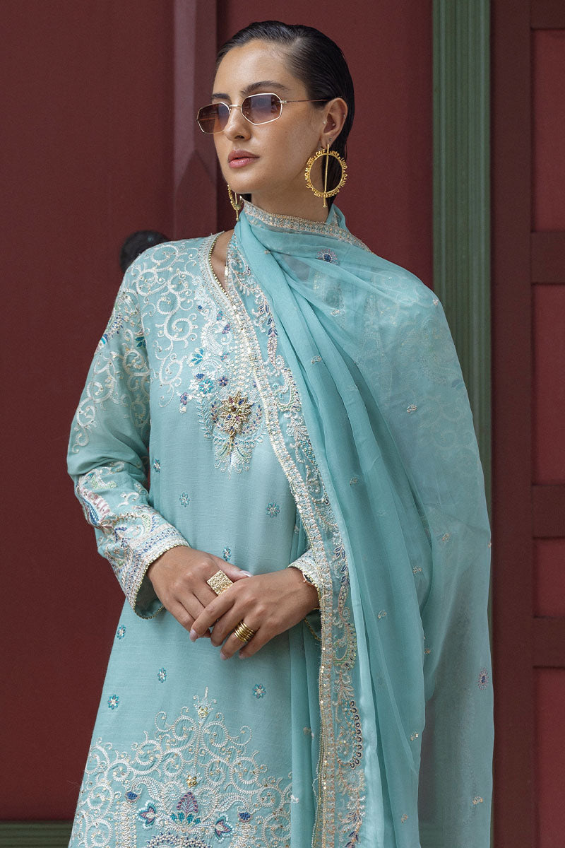 Mushq Hemline Nuvera Embroidered Raw Silk Unstitched 3Pc Suit D-05 Freyelle