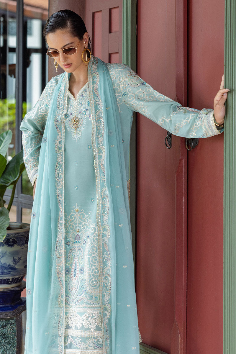 Mushq Hemline Nuvera Embroidered Raw Silk Unstitched 3Pc Suit D-05 Freyelle