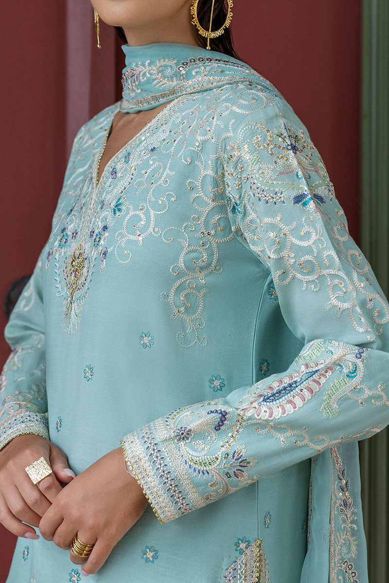 Mushq Hemline Nuvera Embroidered Raw Silk Unstitched 3Pc Suit D-05 Freyelle