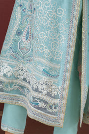 Mushq Hemline Nuvera Embroidered Raw Silk Unstitched 3Pc Suit D-05 Freyelle
