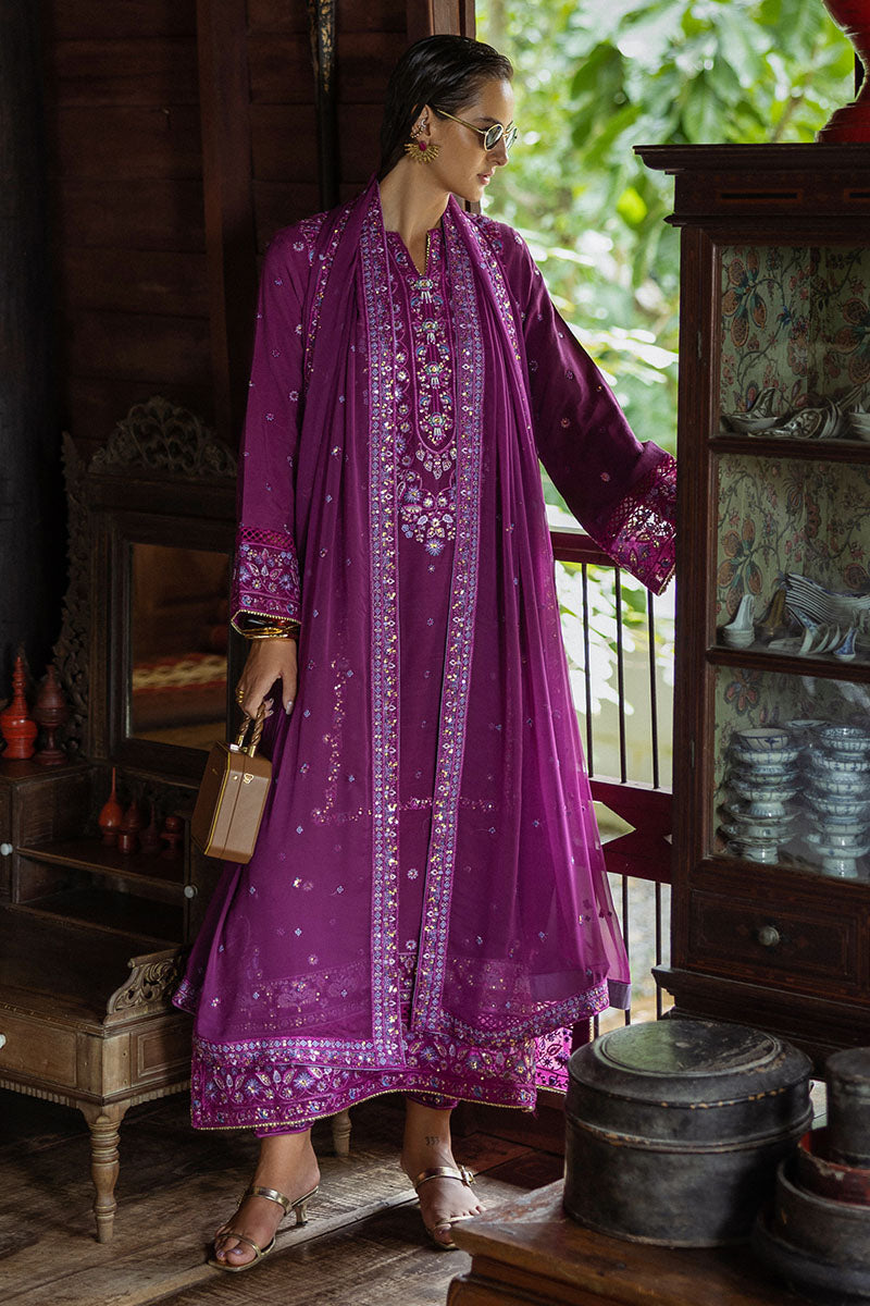Mushq Hemline Nuvera Embroidered Raw Silk Unstitched 3Pc Suit D-06 Avenelle