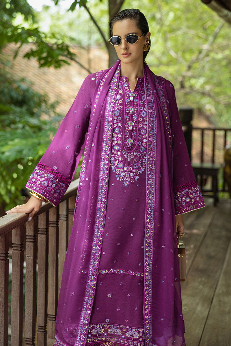 Mushq Hemline Nuvera Embroidered Raw Silk Unstitched 3Pc Suit D-06 Avenelle