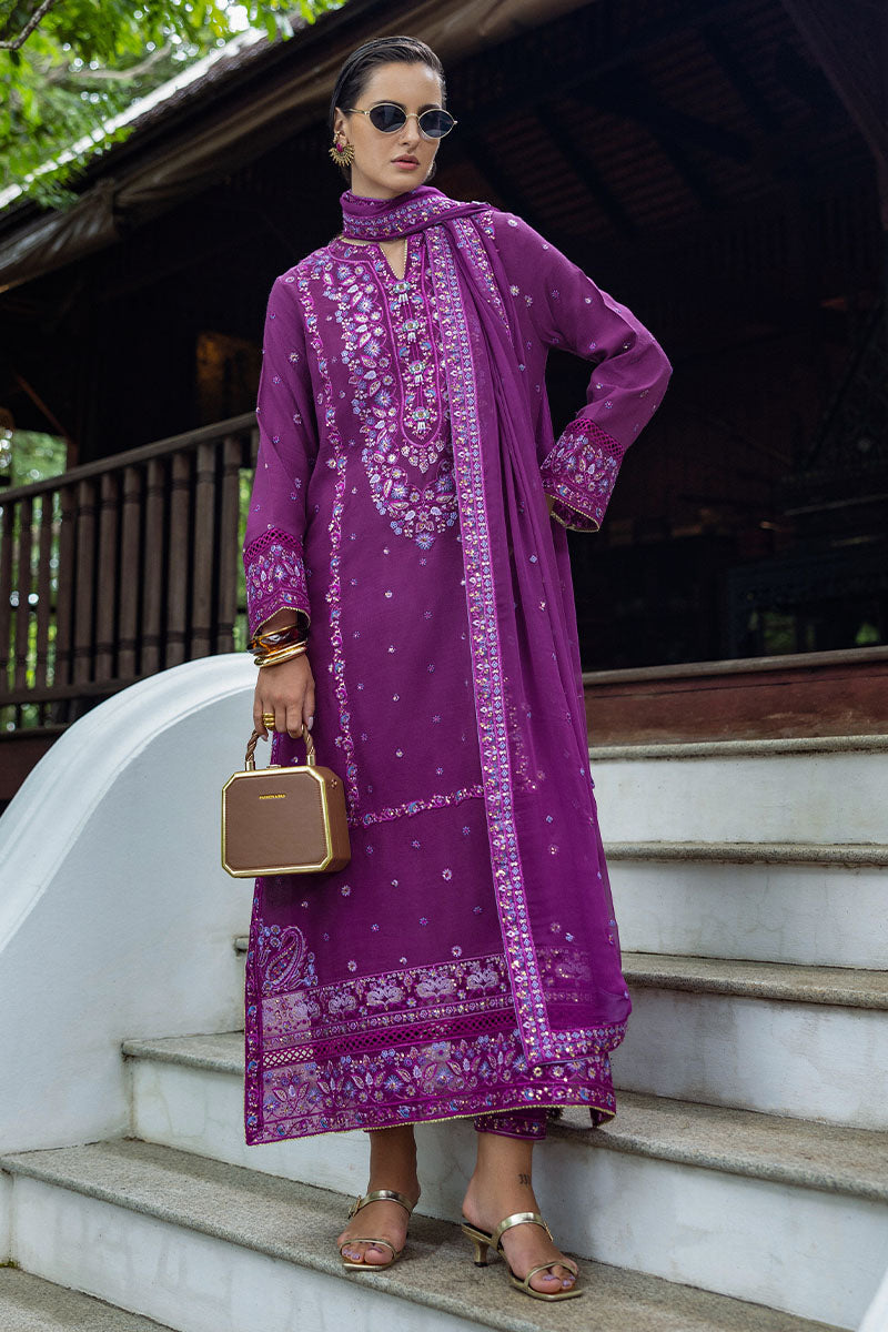 Mushq Hemline Nuvera Embroidered Raw Silk Unstitched 3Pc Suit D-06 Avenelle