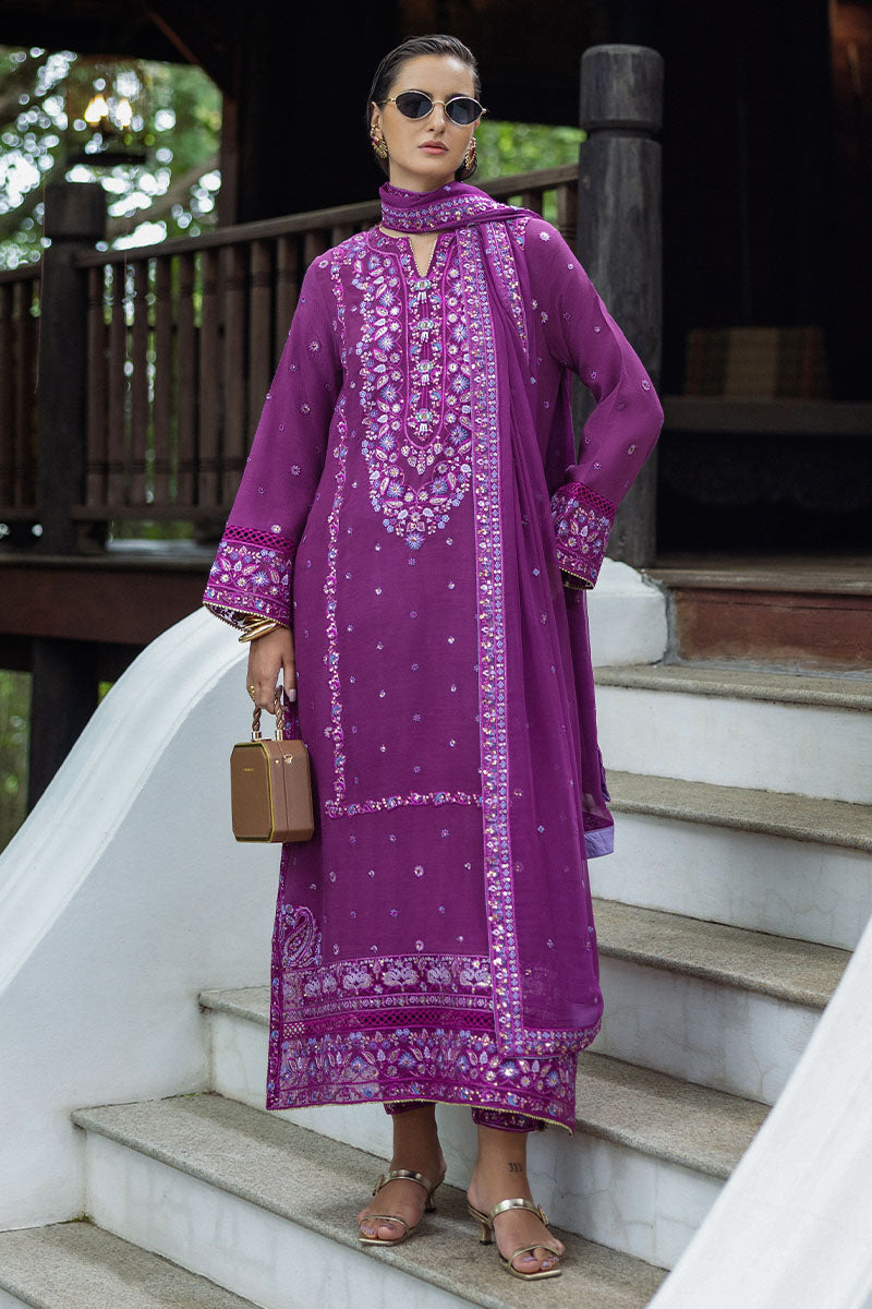 Mushq Hemline Nuvera Embroidered Raw Silk Unstitched 3Pc Suit D-06 Avenelle