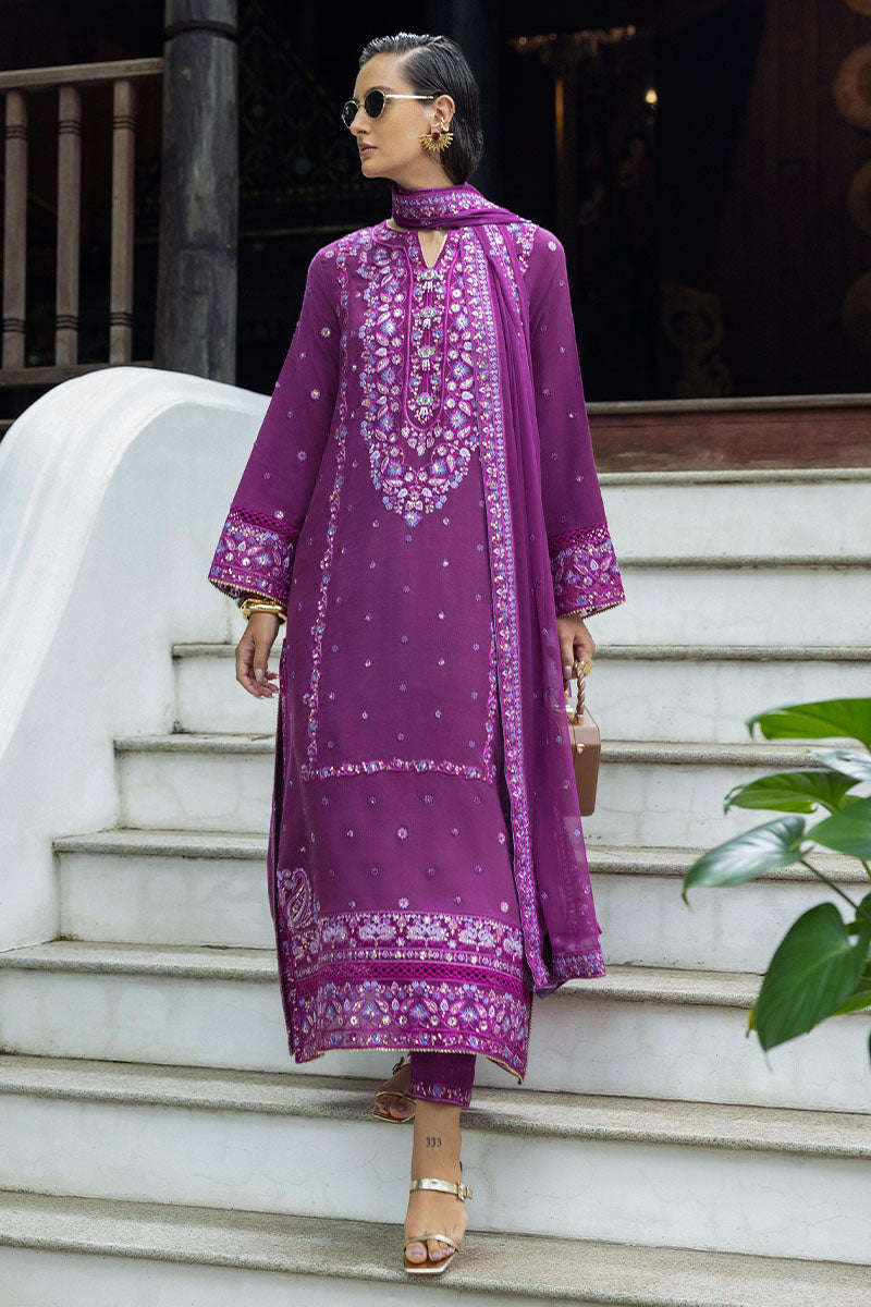 Mushq Hemline Nuvera Embroidered Raw Silk Unstitched 3Pc Suit D-06 Avenelle