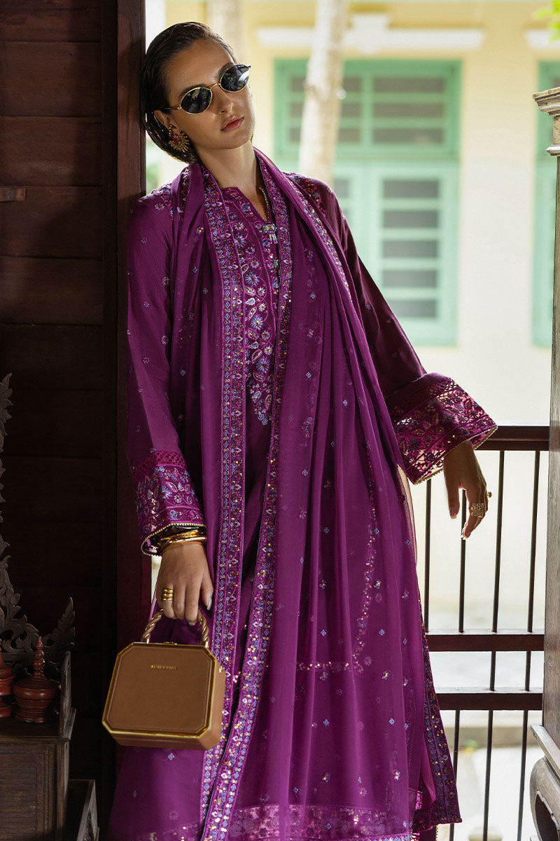 Mushq Hemline Nuvera Embroidered Raw Silk Unstitched 3Pc Suit D-06 Avenelle