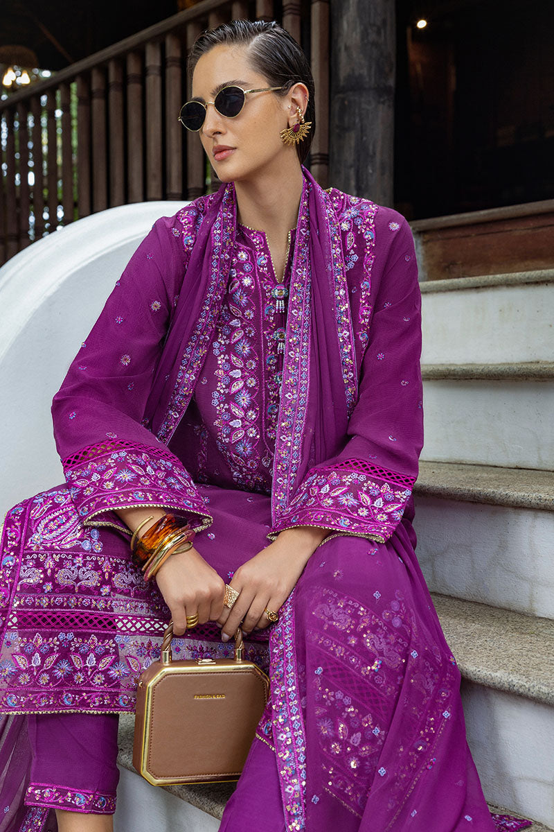 Mushq Hemline Nuvera Embroidered Raw Silk Unstitched 3Pc Suit D-06 Avenelle