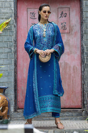Mushq Hemline Nuvera Embroidered Raw Silk Unstitched 3Pc Suit D-07 Marisette