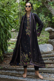 Mushq Hemline Nuvera Embroidered Raw Silk Unstitched 3Pc Suit D-08 Onyxa