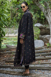 Mushq Hemline Nuvera Embroidered Raw Silk Unstitched 3Pc Suit D-08 Onyxa