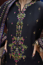 Mushq Hemline Nuvera Embroidered Raw Silk Unstitched 3Pc Suit D-08 Onyxa
