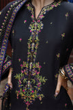Mushq Hemline Nuvera Embroidered Raw Silk Unstitched 3Pc Suit D-08 Onyxa
