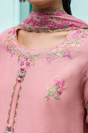 Mushq Hemline Nuvera Embroidered Raw Silk Unstitched 3Pc Suit D-10 Elowen