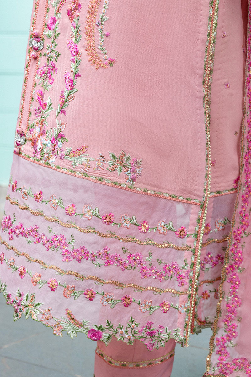 Mushq Hemline Nuvera Embroidered Raw Silk Unstitched 3Pc Suit D-10 Elowen