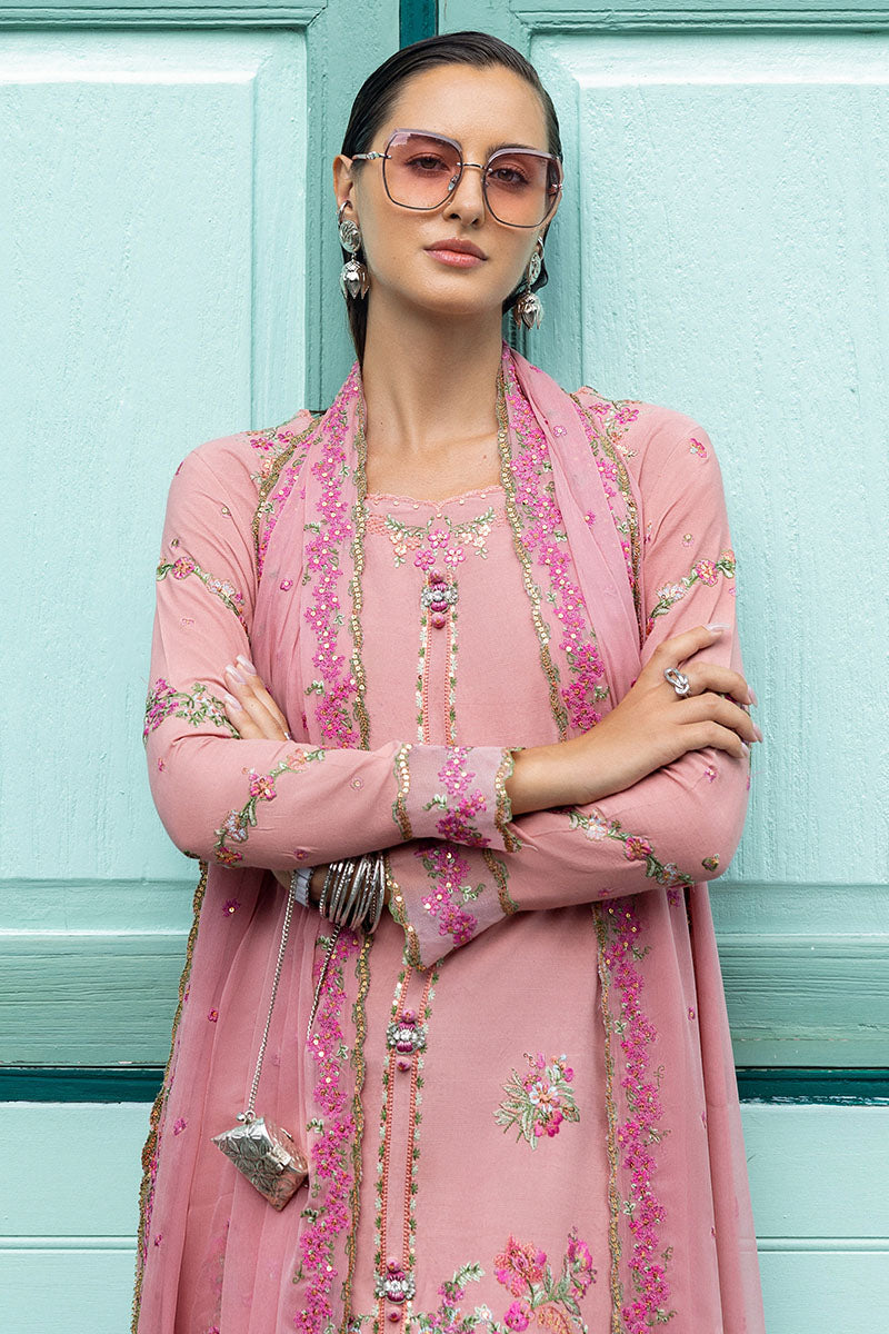 Mushq Hemline Nuvera Embroidered Raw Silk Unstitched 3Pc Suit D-10 Elowen