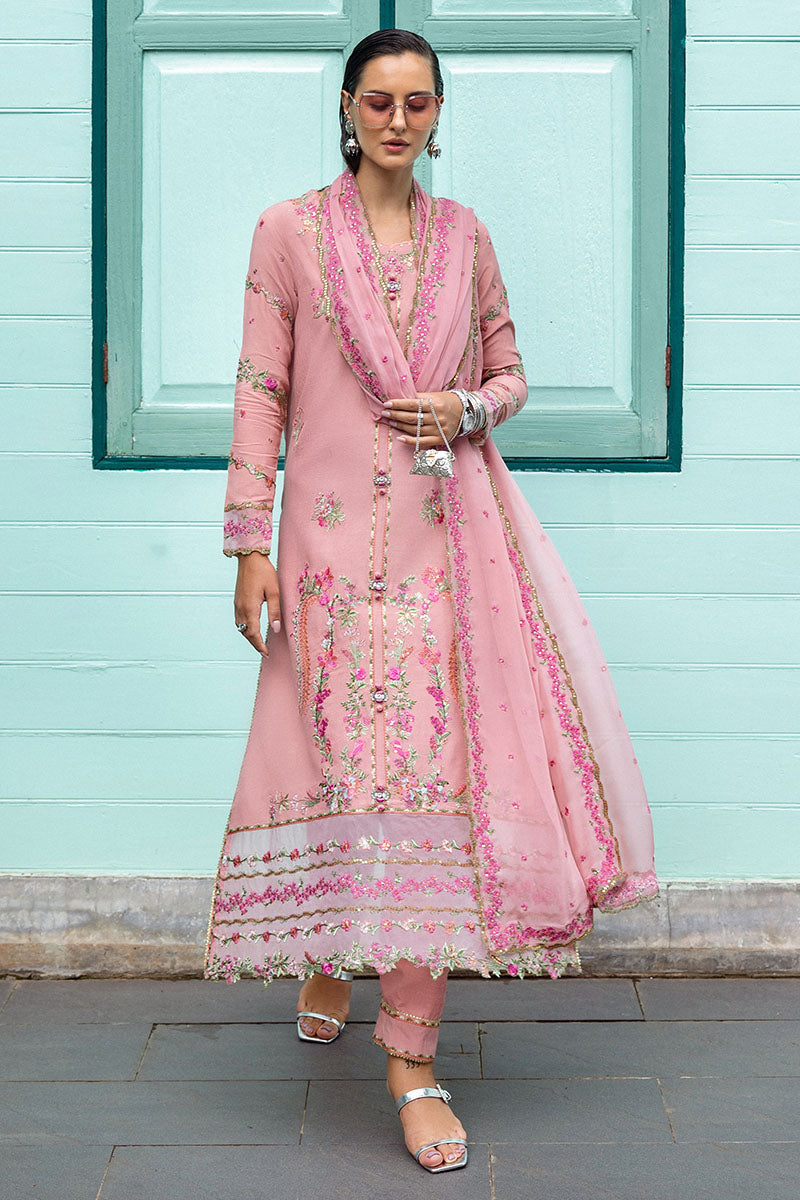 Mushq Hemline Nuvera Embroidered Raw Silk Unstitched 3Pc Suit D-10 Elowen