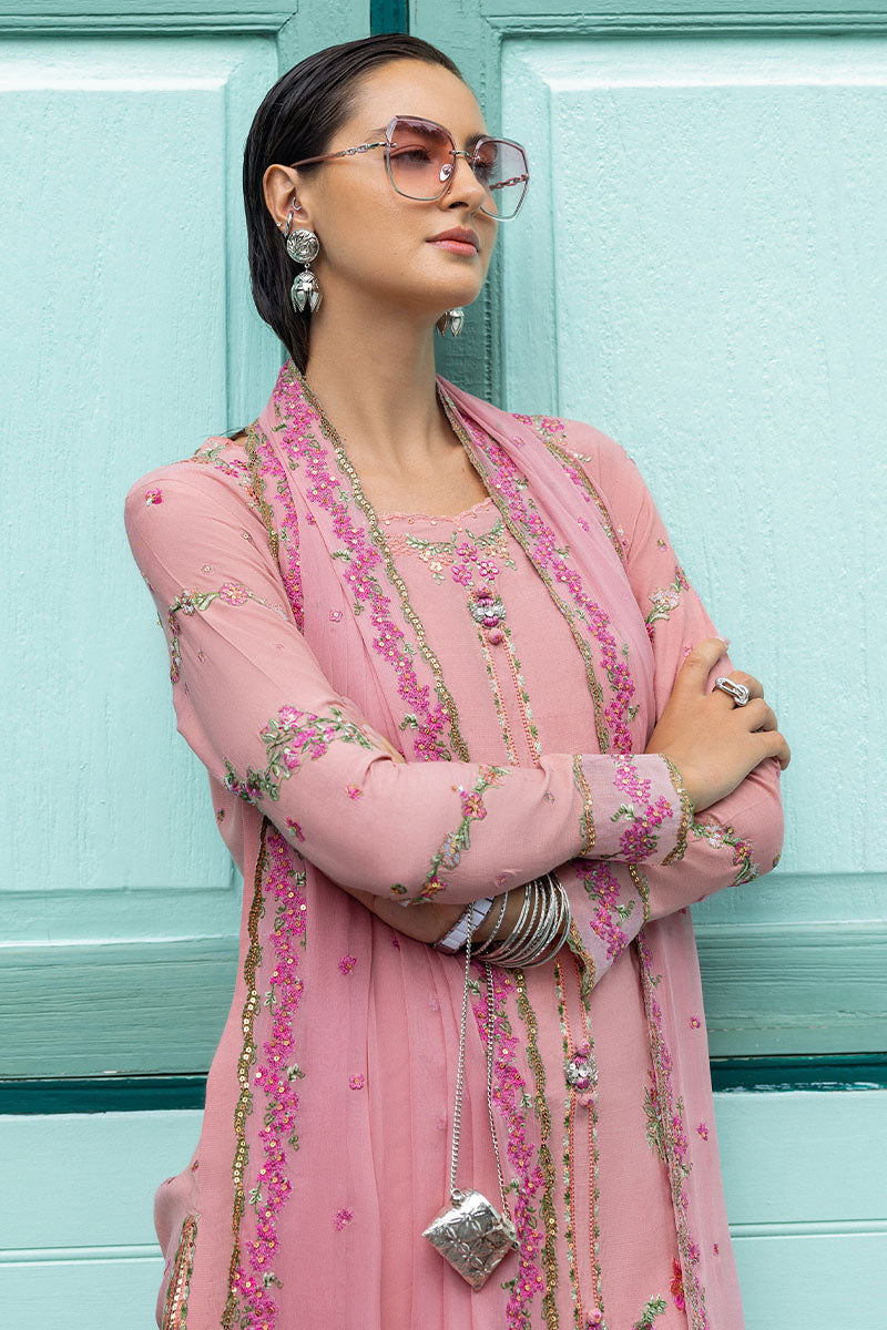 Mushq Hemline Nuvera Embroidered Raw Silk Unstitched 3Pc Suit D-10 Elowen