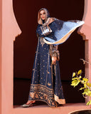 Mushq Hemline Nuvera Embroidered Raw Silk Unstitched 3Pc Suit D-01 Vivian