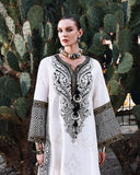 Mushq Hemline Nuvera Embroidered Raw Silk Unstitched 3Pc Suit D-02 Gillian