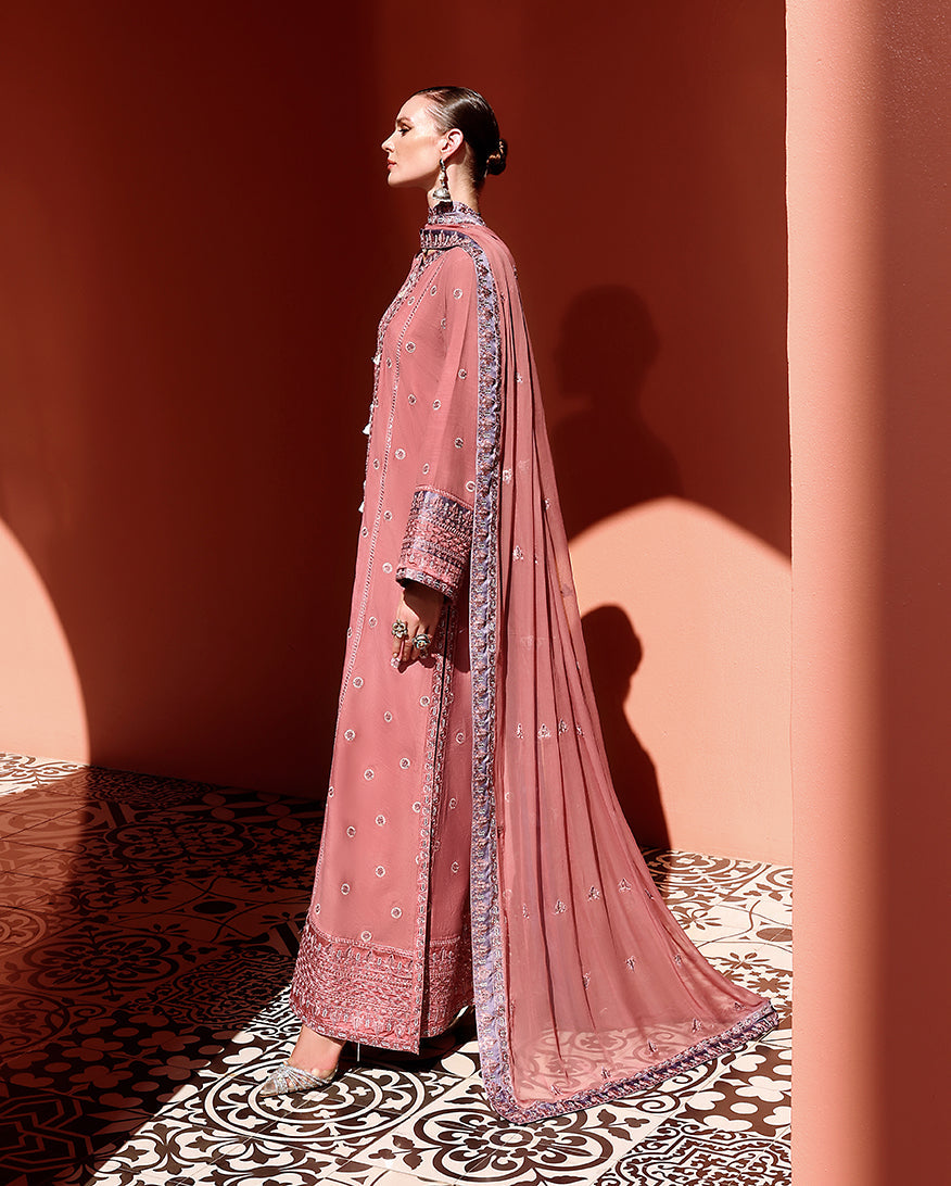 Mushq Hemline Nuvera Embroidered Raw Silk Unstitched 3Pc Suit D-04 Hermione