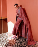 Mushq Hemline Nuvera Embroidered Raw Silk Unstitched 3Pc Suit D-04 Hermione