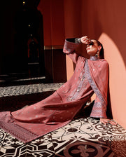 Mushq Hemline Nuvera Embroidered Raw Silk Unstitched 3Pc Suit D-04 Hermione
