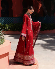 Mushq Hemline Nuvera Embroidered Raw Silk Unstitched 3Pc Suit D-09 Agatha