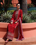 Mushq Hemline Nuvera Embroidered Raw Silk Unstitched 3Pc Suit D-09 Agatha