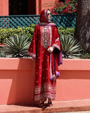 Mushq Hemline Nuvera Embroidered Raw Silk Unstitched 3Pc Suit D-09 Agatha