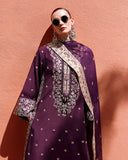 Mushq Hemline Nuvera Embroidered Raw Silk Unstitched 3Pc Suit D-10 Minerva
