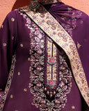 Mushq Hemline Nuvera Embroidered Raw Silk Unstitched 3Pc Suit D-10 Minerva