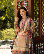 Mushq Hemline Nirvana Echoes Of Serneity Raw Silk Unstitched 3Pc Suit - Solara Crest