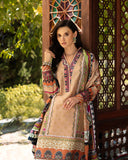 Mushq Hemline Nirvana Echoes Of Serneity Raw Silk Unstitched 3Pc Suit - Solara Crest