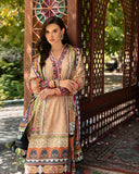 Mushq Hemline Nirvana Echoes Of Serneity Raw Silk Unstitched 3Pc Suit - Solara Crest
