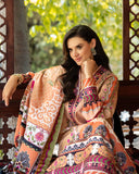 Mushq Hemline Nirvana Echoes Of Serneity Raw Silk Unstitched 3Pc Suit - Solara Crest