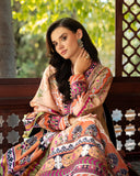 Mushq Hemline Nirvana Echoes Of Serneity Raw Silk Unstitched 3Pc Suit - Solara Crest