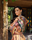 Mushq Hemline Nirvana Echoes Of Serneity Raw Silk Unstitched 3Pc Suit - Solara Crest