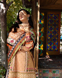 Mushq Hemline Nirvana Echoes Of Serneity Raw Silk Unstitched 3Pc Suit - Solara Crest